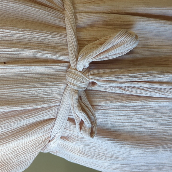 Eloquii Half Button Blouson Shift Dress Beige 24 casual bohemian summer plus - Picture 5 of 9